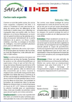 Kit De Culture - Cactus Nain Argentin - 40 Graines - Rebutia / Mix -Flora Soldes 6406411347abb3.06145492