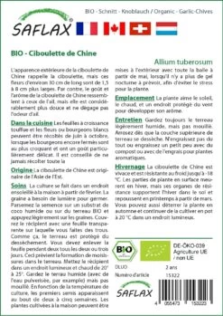 Kit De Culture - Bio - Ciboulette De Chine - 100 Graines - Allium Tuberosum -Flora Soldes 6406414b121373.86359171