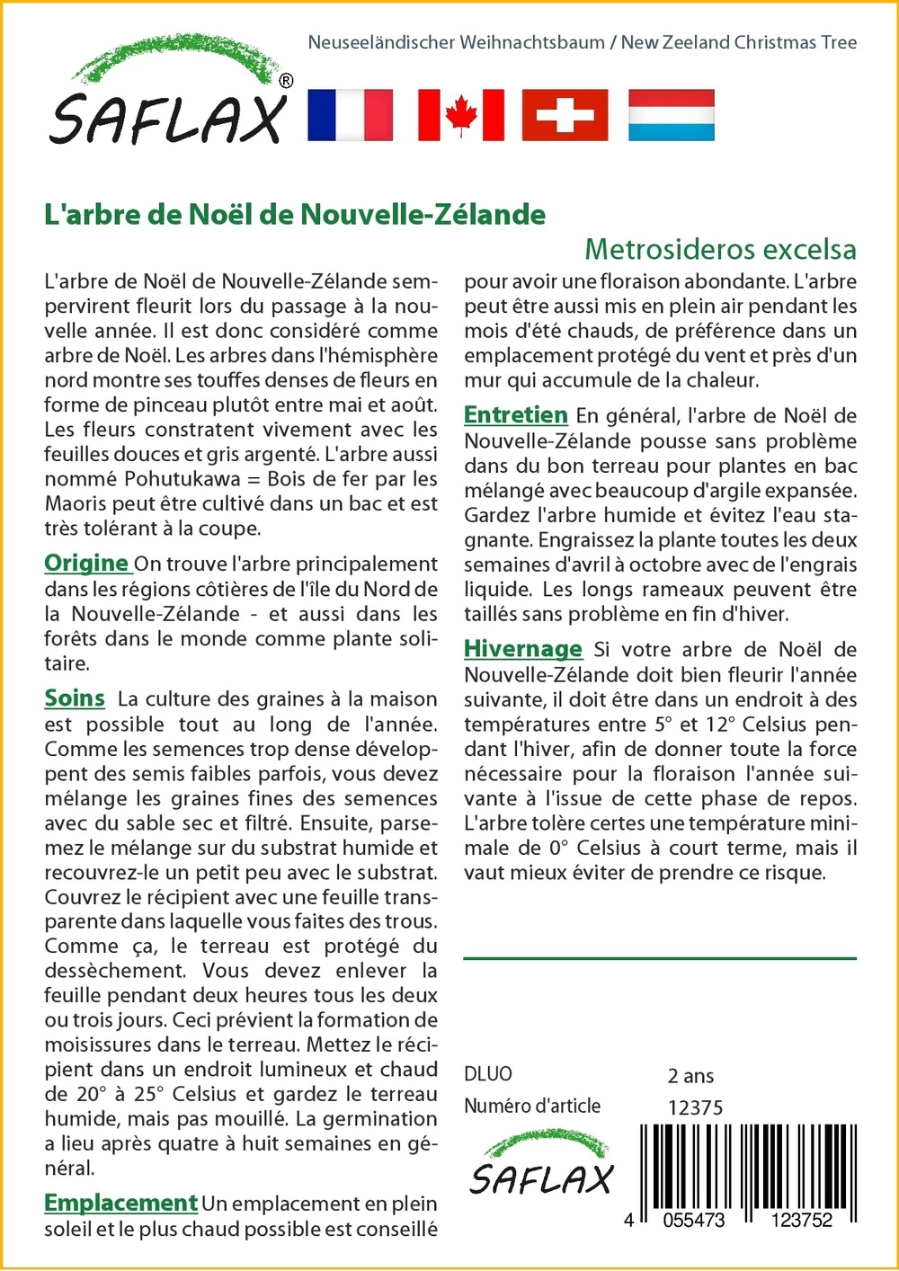 Kit De Culture - L'arbre De Noël De Nouvelle-zélande - 300 Graines - Metrosideros Excelsa 5 Kit De Culture - L'arbre De Noël De Nouvelle-zélande - 300 Graines - Metrosideros Excelsa - Image 3
