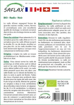 Kit De Culture - Bio - Radis - Noir - 100 Graines - Raphanus Sativus 11 Kit De Culture - Bio - Radis - Noir - 100 Graines - Raphanus Sativus -Flora Soldes 6406417404efe2.38237454