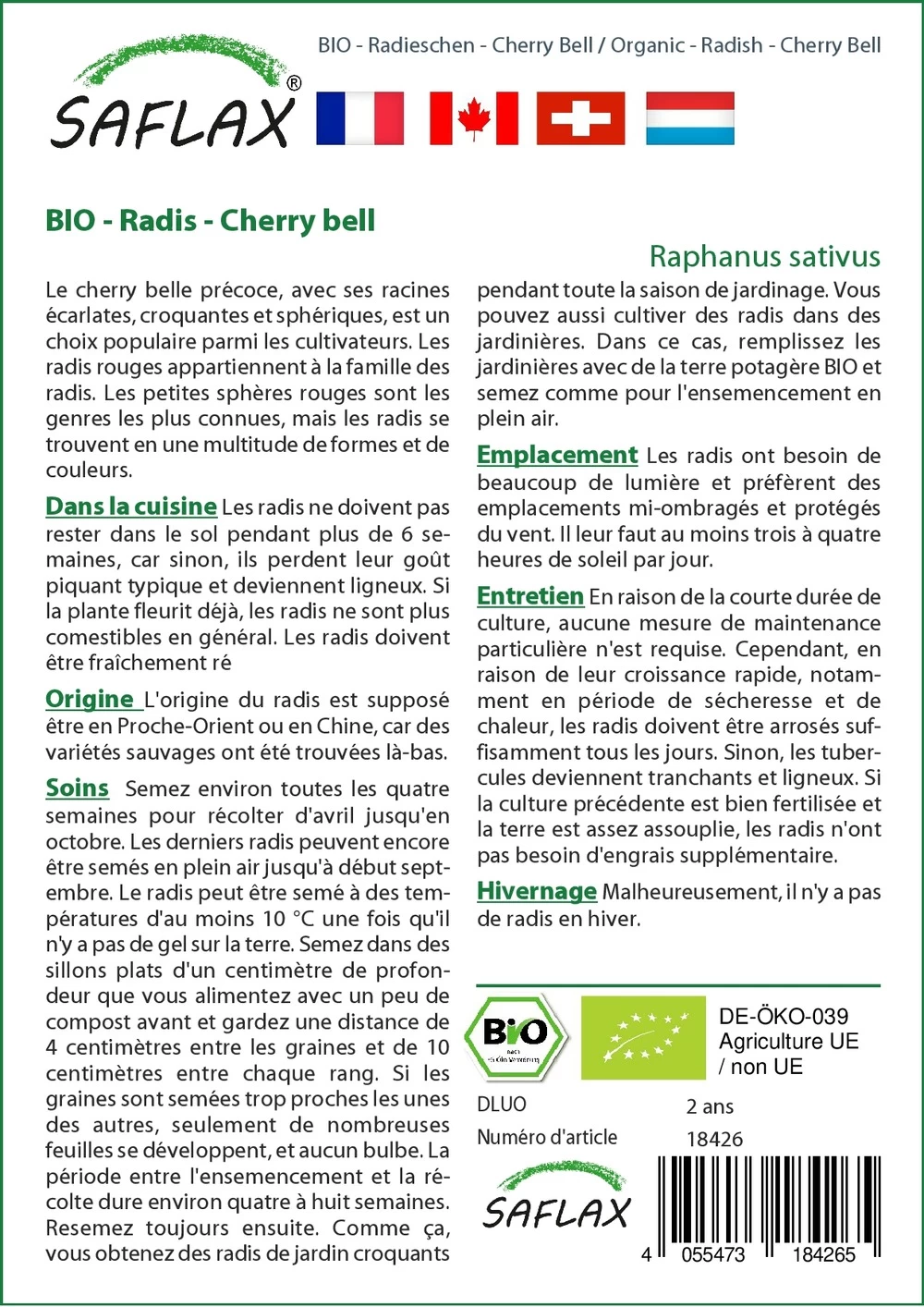 Kit De Culture - Bio - Radis - Cherry Bell - 100 Graines - Raphanus Sativus 5 Kit De Culture - Bio - Radis - Cherry Bell - 100 Graines - Raphanus Sativus - Image 3