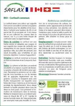 Kit De Culture - Bio - Cerfeuil Commun - 800 Graines - Anthriscus Cerefolium -Flora Soldes 640641c8a98f11.52285899