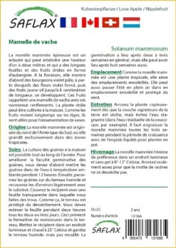 Kit De Culture - Mamelle De Vache - 10 Graines - Solanum Mammosum -Flora Soldes 64064214c42f55.18867220