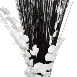 ATMOSPHERA Fagot De Fleurs Et Tiges Séchées Blanc Et Noir D. 40 X H. 150 Cm -Flora Soldes 648229d63507f2.00401655