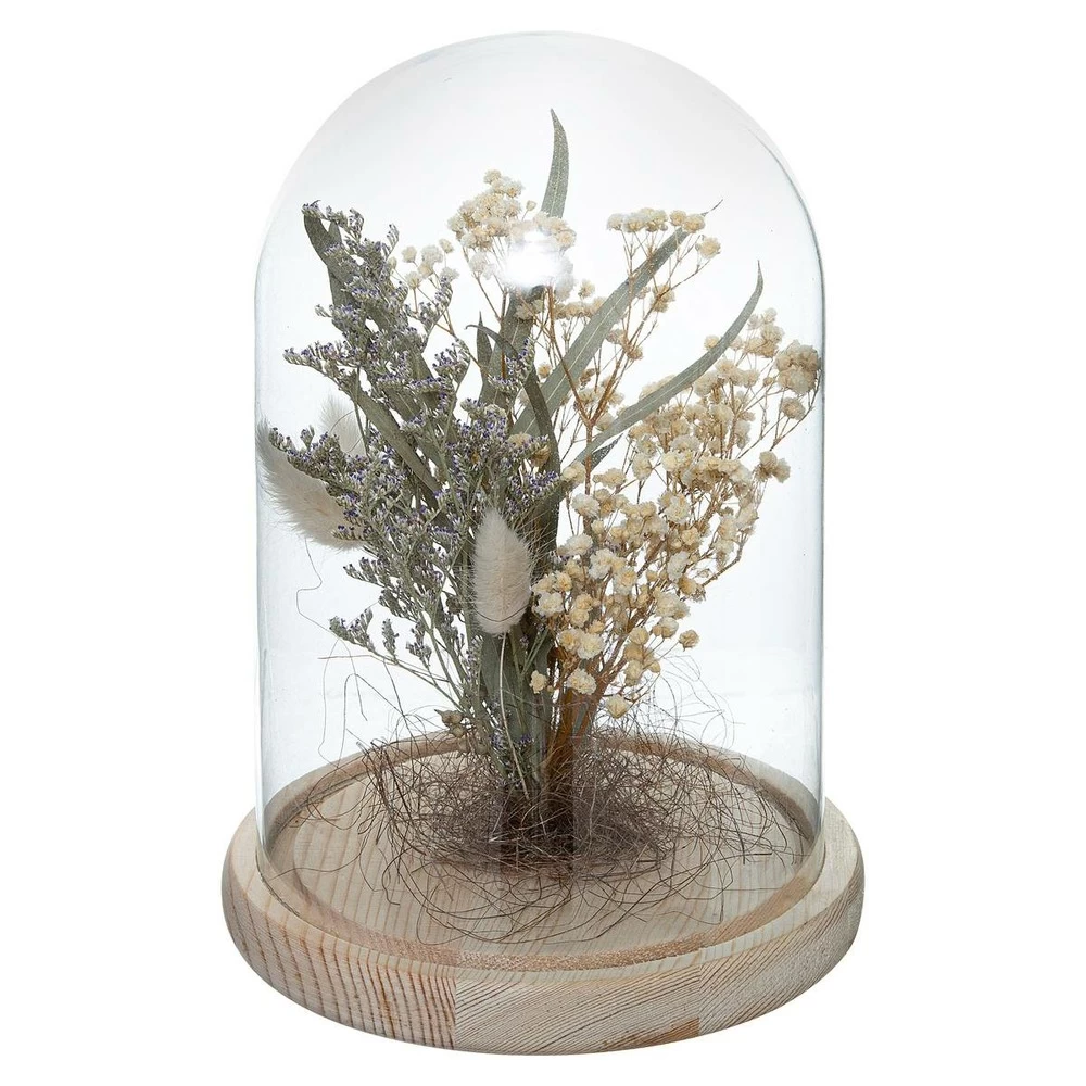 Fleurs Séchées Sous Cloche "folk" H26 Cm 4 Fleurs Séchées Sous Cloche "folk" H26 Cm - Image 2